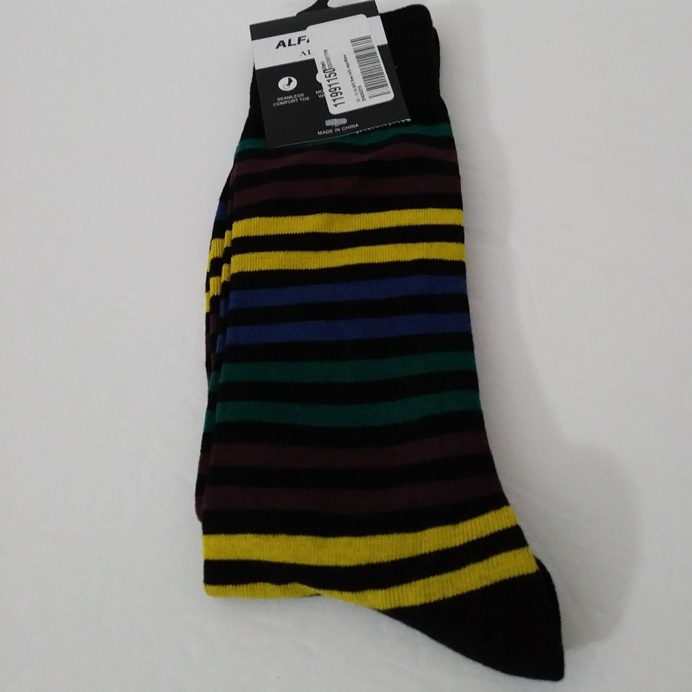 Mens Alfani Knit Striped Dress Socks